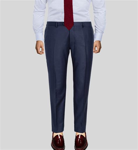Light Navy Men's Pant Vitale Berberis Dress Pure Wool Panache Bespoke ...