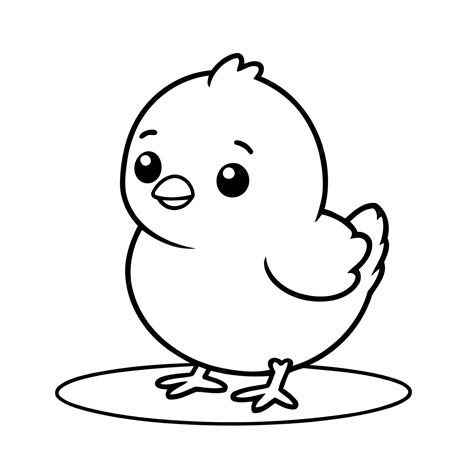 Premium Vector | Simple vector illustration of Chick drawing for kids colouring activity