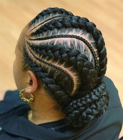 30 Statement Braided Bun Hairstyles for Black Hair | Braided bun styles ...