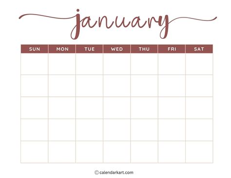 Month At A Glance Blank Calendar Template Example Calendar Printable