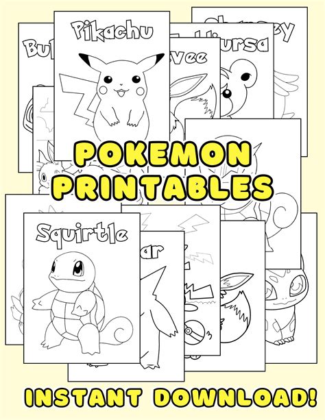 Pokemon Coloring Pages PDF Files Instant Download and Print - Etsy