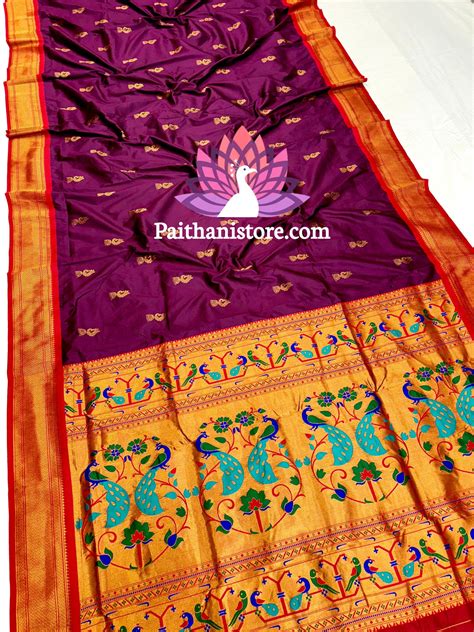 Designer Peacock Butti Kadiyal Paithani Sare | Paithanistore | Buy ...