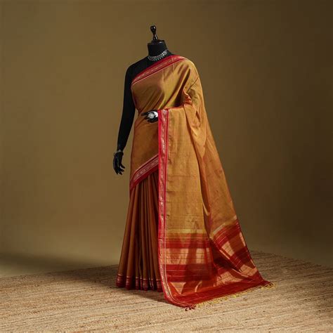 Yellow Mercerized Cotton Ilkal Saree with Border
