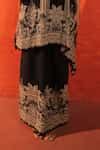 Buy Black Crepe Embroidery V-neck Pandora Kaftan Set For Women by Surkh ...