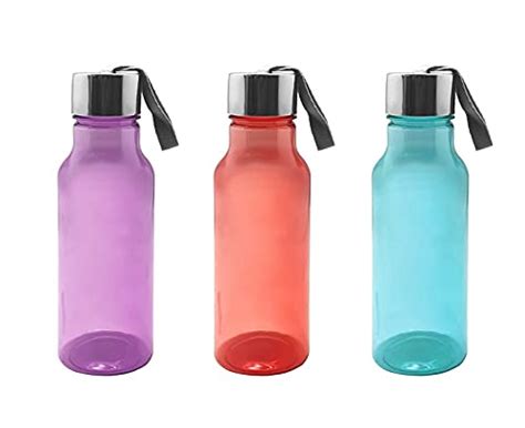 Tuelip Pack of 3 BPA Free Leak Proof Plastic Water Bottle for Fridge ...