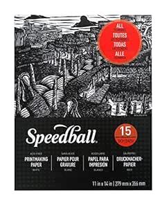 Speedball Printmaking Paper - Smooth 245 GSM - 11 x 14 Pad of 20 Sheets ...