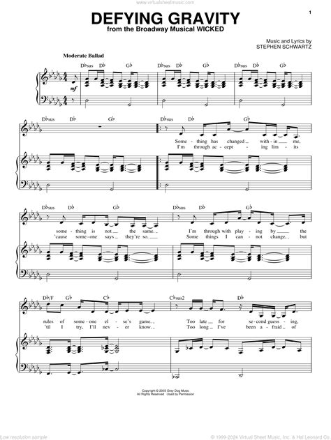 Defying Gravity Guitar Chords