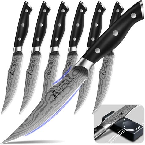Amazon.com: J.A. Henckels EverSharp Pro Steak Knife Set, 4-piece, Black/Stainless Steel: Steak ...