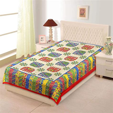 MIVAAN CREATION'S 100% Cotton Rajasthani Jaipuri Traditional Single Bed ...