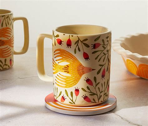 Plume Ivory Colorful Birds Midi Studio Mug - Single