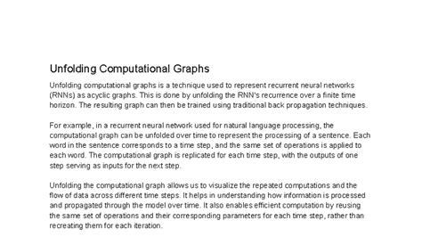 Unit 4 DL: Unfolding Computational Graphs in RNNs Summary - Studocu