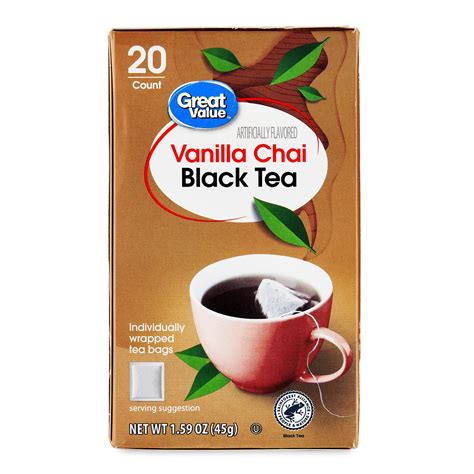 Great Value Vanilla Chai Black Tea, 1.59 oz, 20 Count - Walmart.com