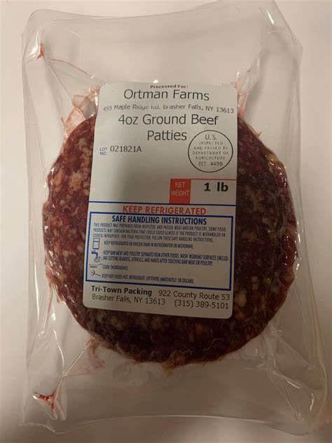 Ground Beef Patties 1lb (4oz Patties)