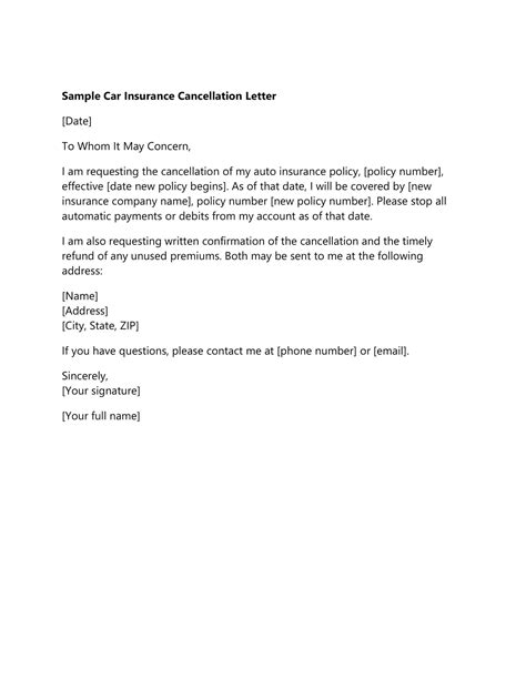 Free Printable Insurance Cancellation Letter Templates [PDF, Word]