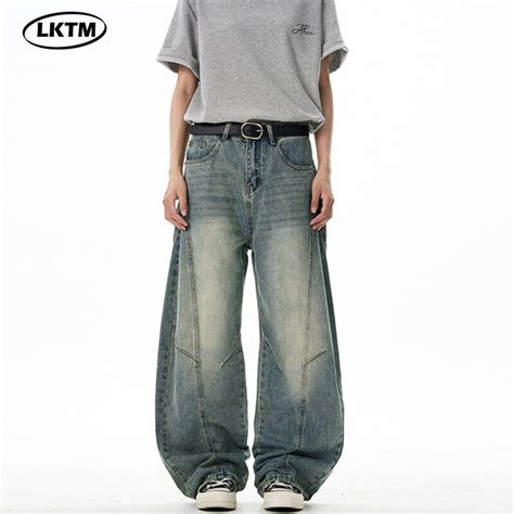【新品】美式水洗做舊立體剪裁彎刀牛仔褲男女寬松廓形顯瘦長褲推薦 | 台灣樂天市場 | LINE購物