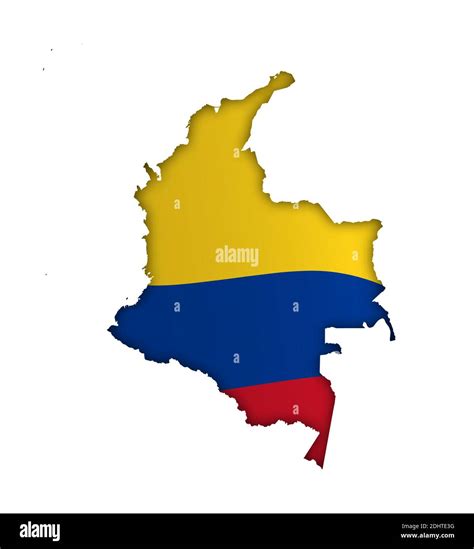 borders of Colombia in colors of national flag. Independence Day. Basis of festive banner ...