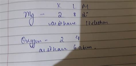write the KLM configuration of magnesium and oxygen and draw its figure ...