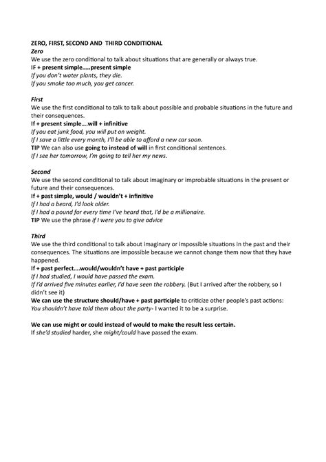 Image result for Zero First Second/Third Conditional Mix Worksheet