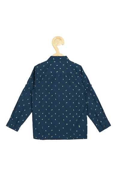 Buy Boys Navy Regular Fit Printed Casual Shirt Online - 705192 | Allen ...