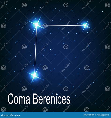 The Constellation Coma Berenices Star in the Stock Vector ...