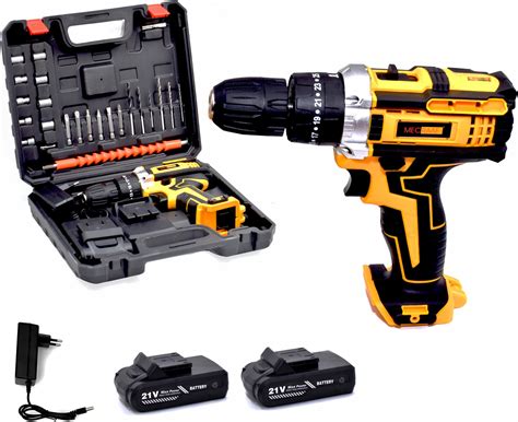 Omada Cordless Drill Machine - Impact Drill 21V 1.5AH 2 batteries (3-4 ...