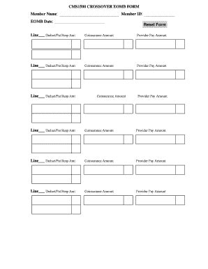 Cms 1500 Crossover Eomb Form - Fill and Sign Printable Template Online