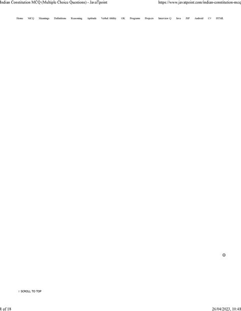 Indian Constitution MCQ (Multiple Choice Questions) - Java Tpoint ...