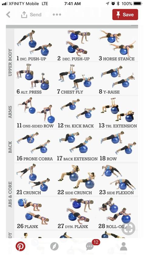 Pin by Maranda Stephens on Workout Plans | Excercise ball workout, Ball ...