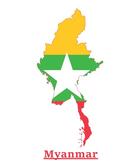 Myanmar National Flag Map Design, Illustration Of Burma Country Flag ...