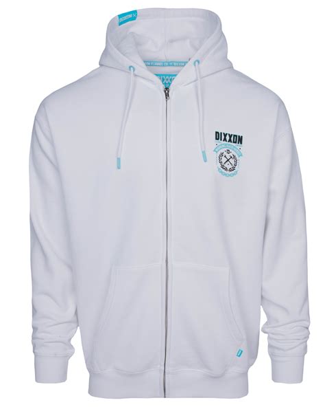 Men's Tiffany & White Weld Zip Up Hoodie - White | Dixxon Flannel Co.