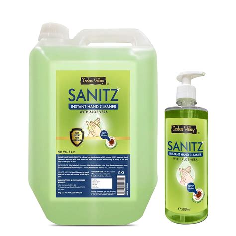 INDUS VALLEY Sanitz Instant Hand Cleaner Aloe Vera Sanitizer Big bottle ...