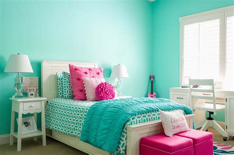 Pink And Teal Bedroom