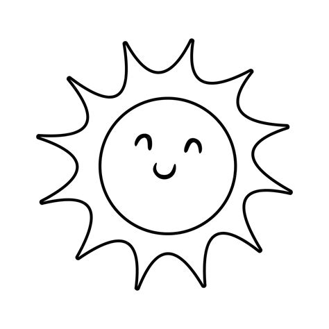 Sun Cartoon Vector Illustratie Leuke Sun Cartoon Tekening Speels Hemels ...