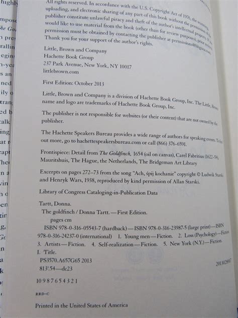 The Goldfinch: A Novel (Pulitzer Prize for Fiction) (SIGNED) by Tartt ...