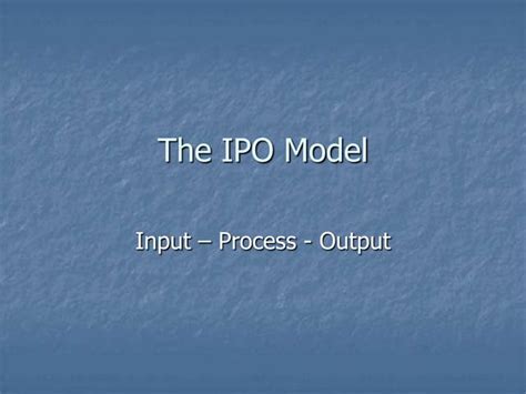 Image result for IPO model Definition