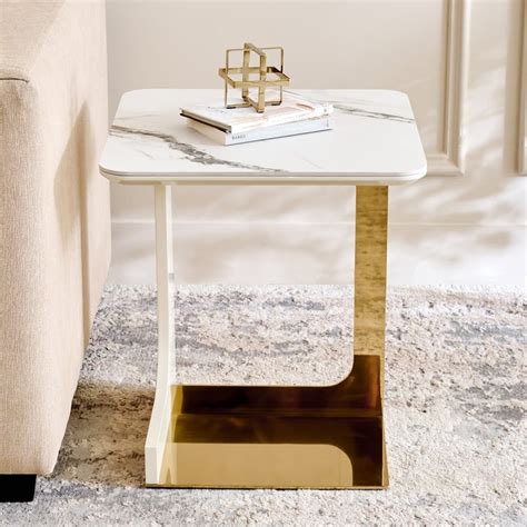 Buy Modern Radiance Ceramic Top Accent Table - Cream from Home Centre ...