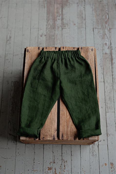 Forest Green Linen Pants - allthebeautifullinen