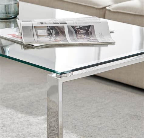 Modern Glass & Chrome Coffee Table | Furniturebox