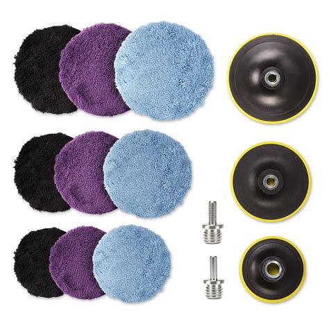 SPTA Microfiber Finishing Polishing Pads 14pcs 3" 5" 6" Buffing Pad ...