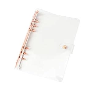 Clear A5 Binder Rose Gold 6 Rings Budget Binders Loose Leaf Folders ...