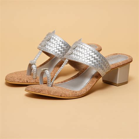 Metallic Kolhapuri Heels