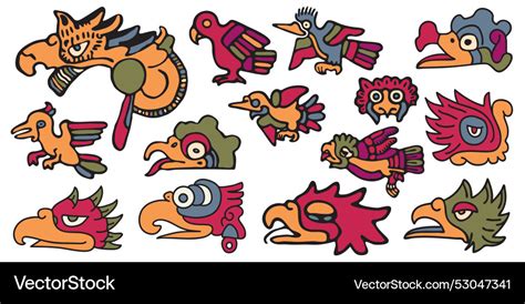 Aztec Tribal Birds - Mexican Art Royalty Free Vector Image