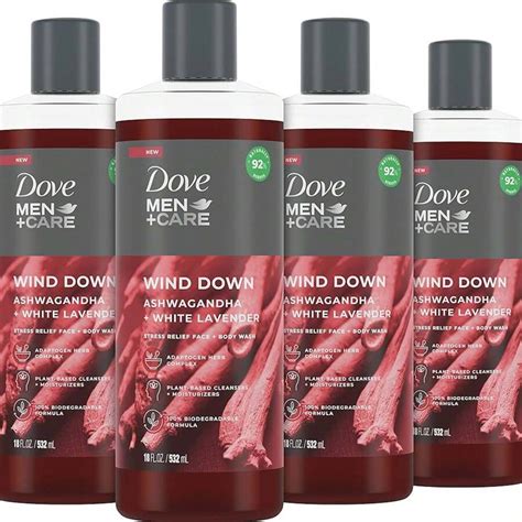 Dove Men+Care Face + Body Wash For Men Wind Down Ashwagandha + White ...