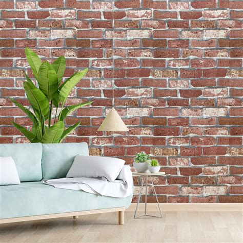 Eurotex Brick Design, Pink, Luxury Wallpaper for Bedroom Walls (PVC ...