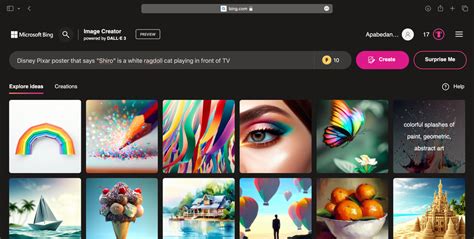 Bing Image Creator Pixar 的图像结果