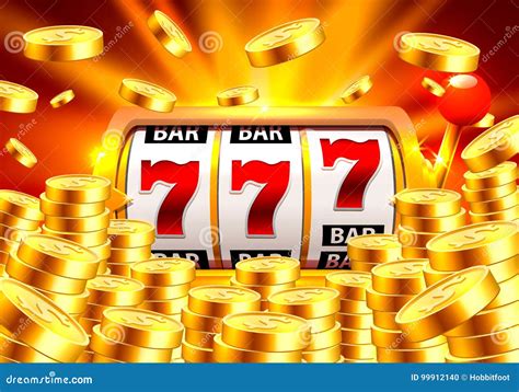 Golden Slot Machine Wins the Jackpot. Stock Vector - Illustration of ...