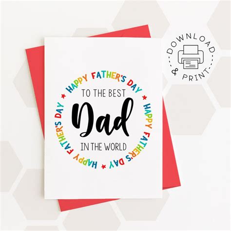 Printable Card: Happy Father's Day to the Best Dad Ever / - Etsy