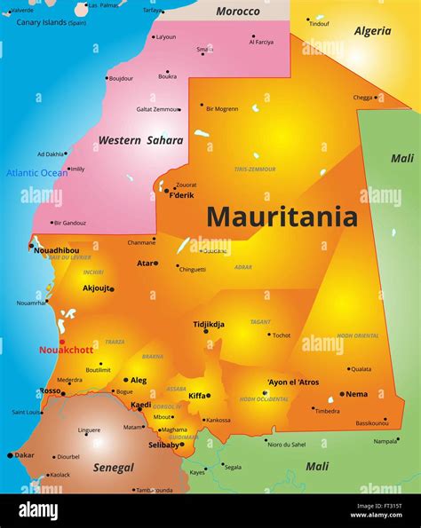 color map of Mauritania country Stock Vector Image & Art - Alamy