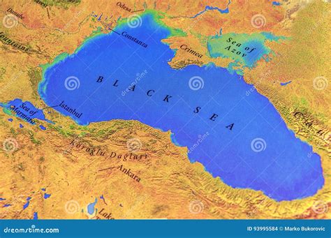 Geographic Map of European Black Sea Stock Photo - Image of travel, bulgaria: 93995584