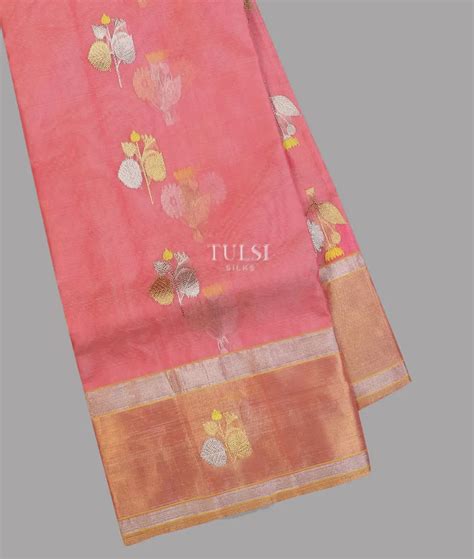Buy Pink Chanderi Silk Saree T585012